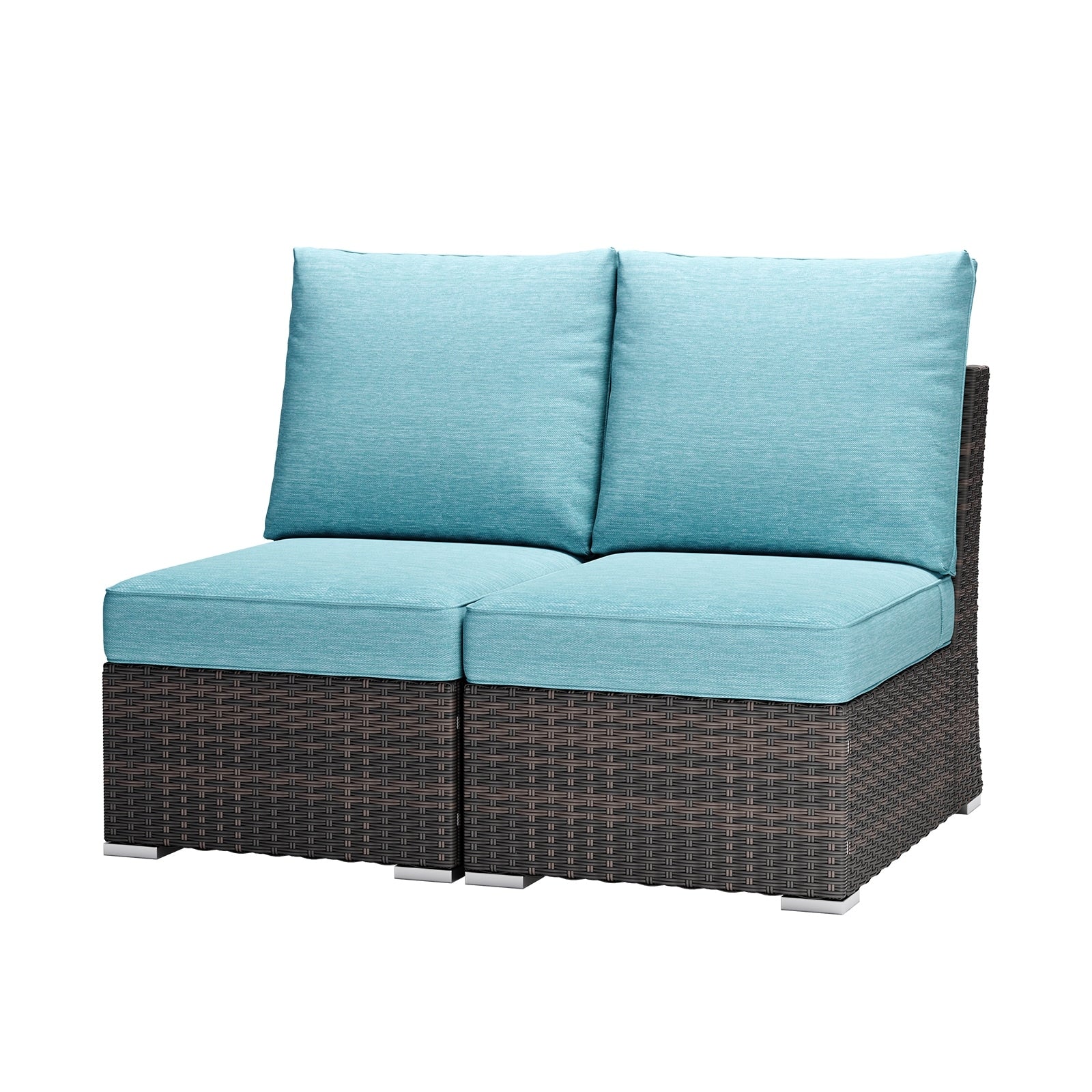 Aoodor Patio Armless Sofa Set Of 2 24 35 30 Inch
