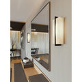 Afx Apex 1 Light Ada Espresso Led Wall Sconce Jute Fabric And Acrylic Shade