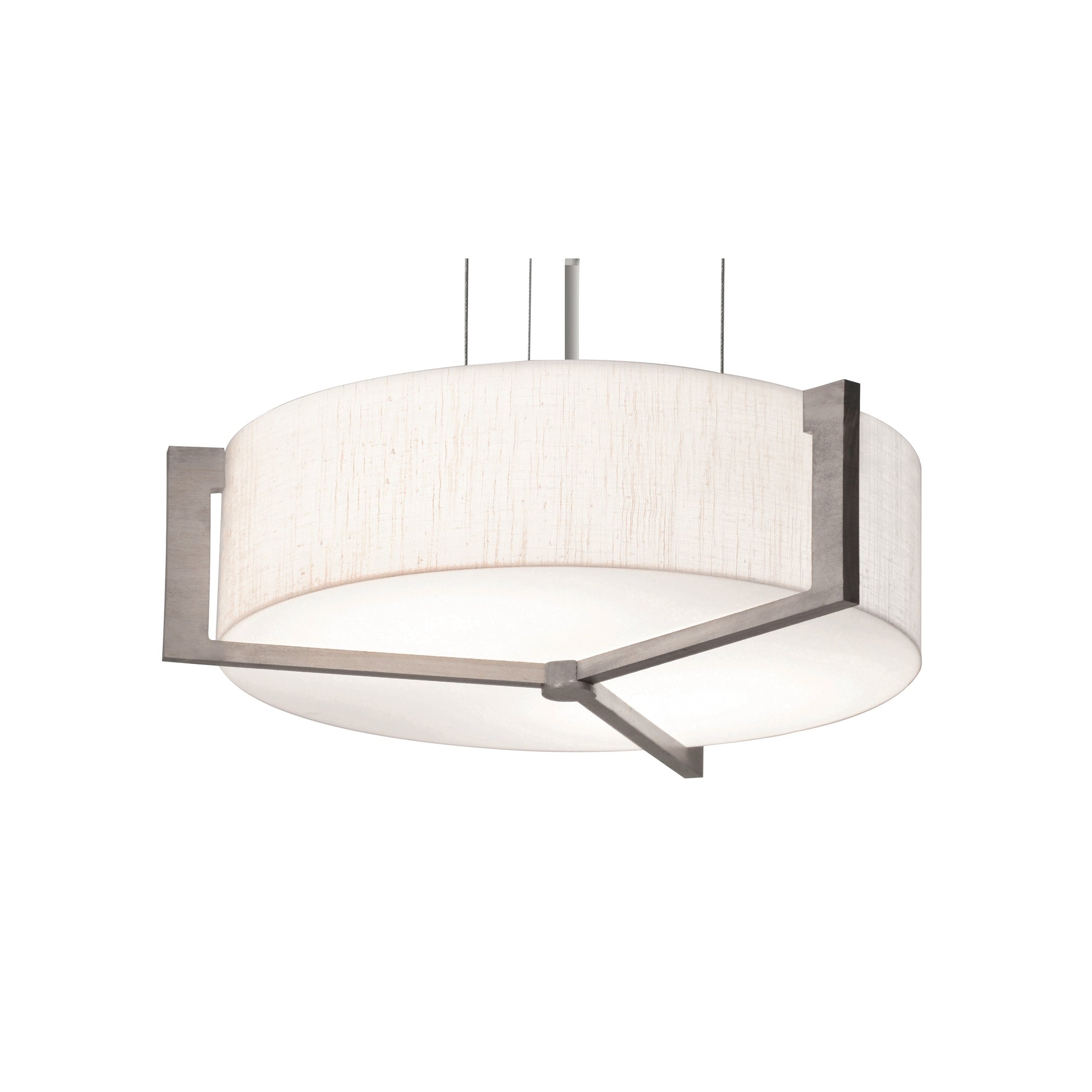 Apex 14 Inch Weathered Grey Led Pendant Linen White Shade