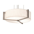 Apex 17 Inch Weathered Grey Led Pendant Linen White Shade