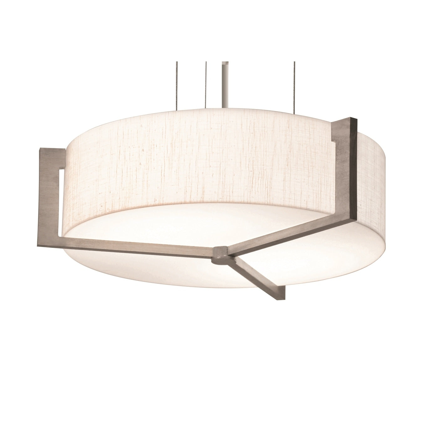 Apex 17 Inch Weathered Grey Led Pendant Linen White Shade
