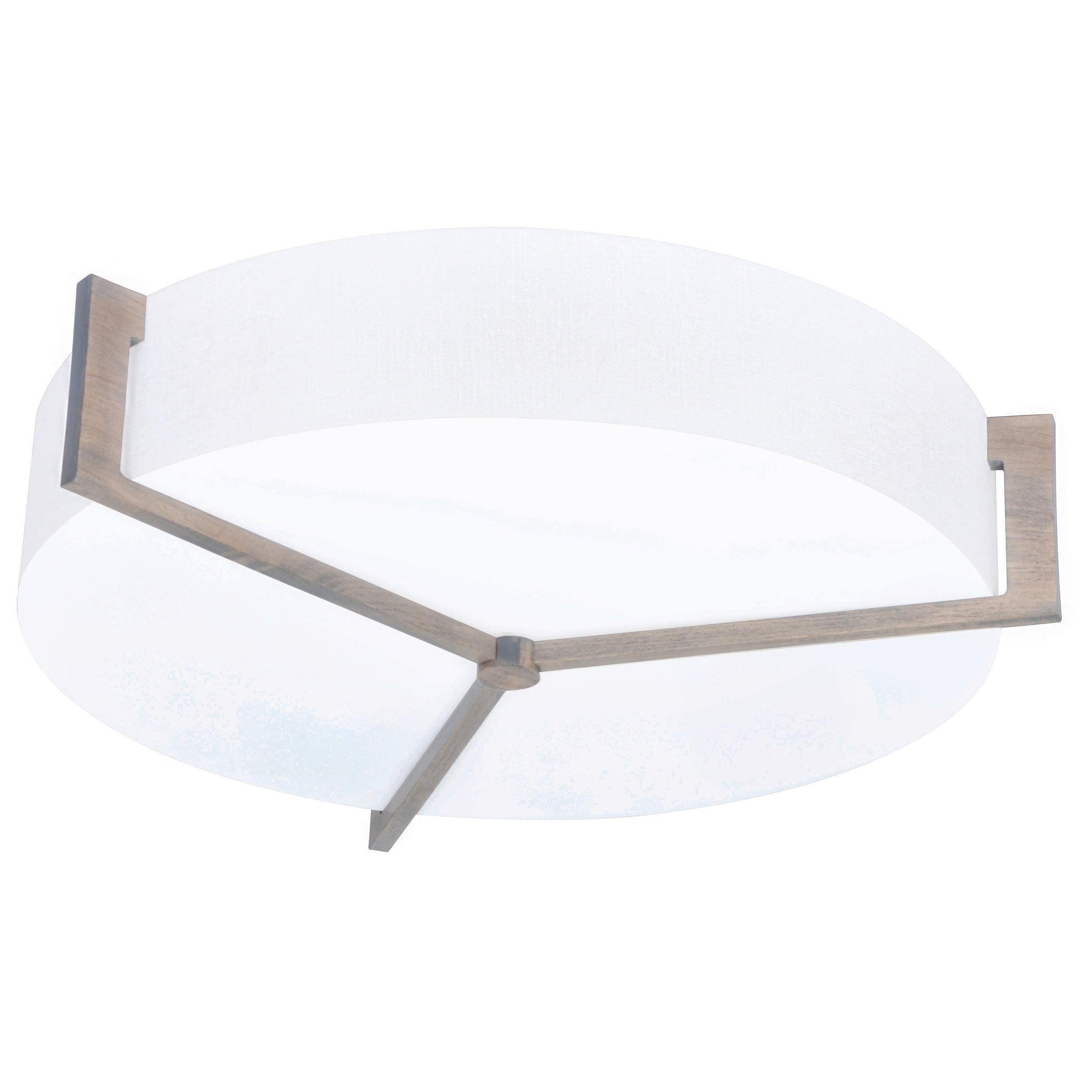 Apex 21 Inch Weathered Grey Led Flush Mount Linen White Shade