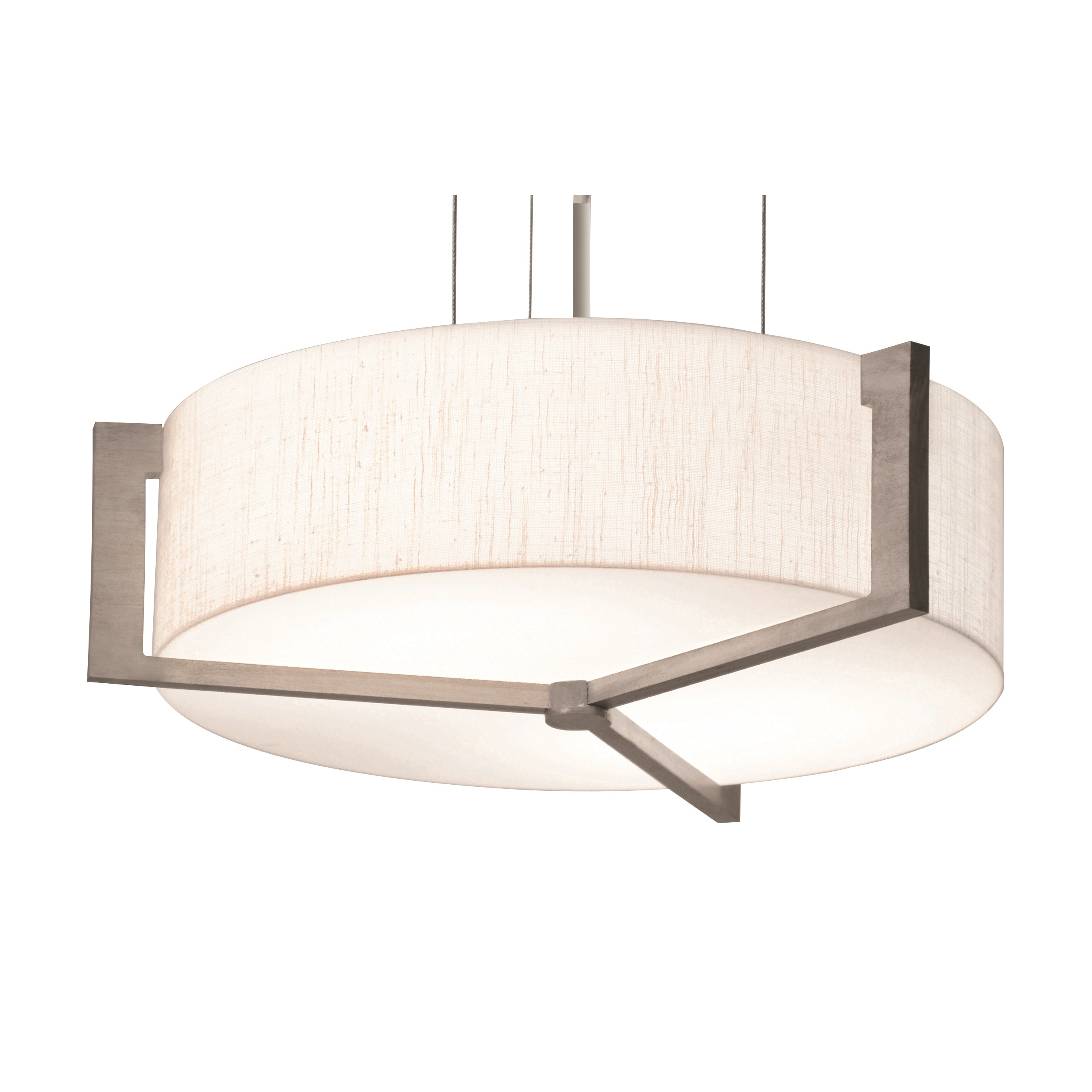 Apex 21 Inch Weathered Grey Led Pendant Linen White Shade