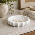 Aphrodites Crown White Marble Decorative Bowl Centerpiece Accent