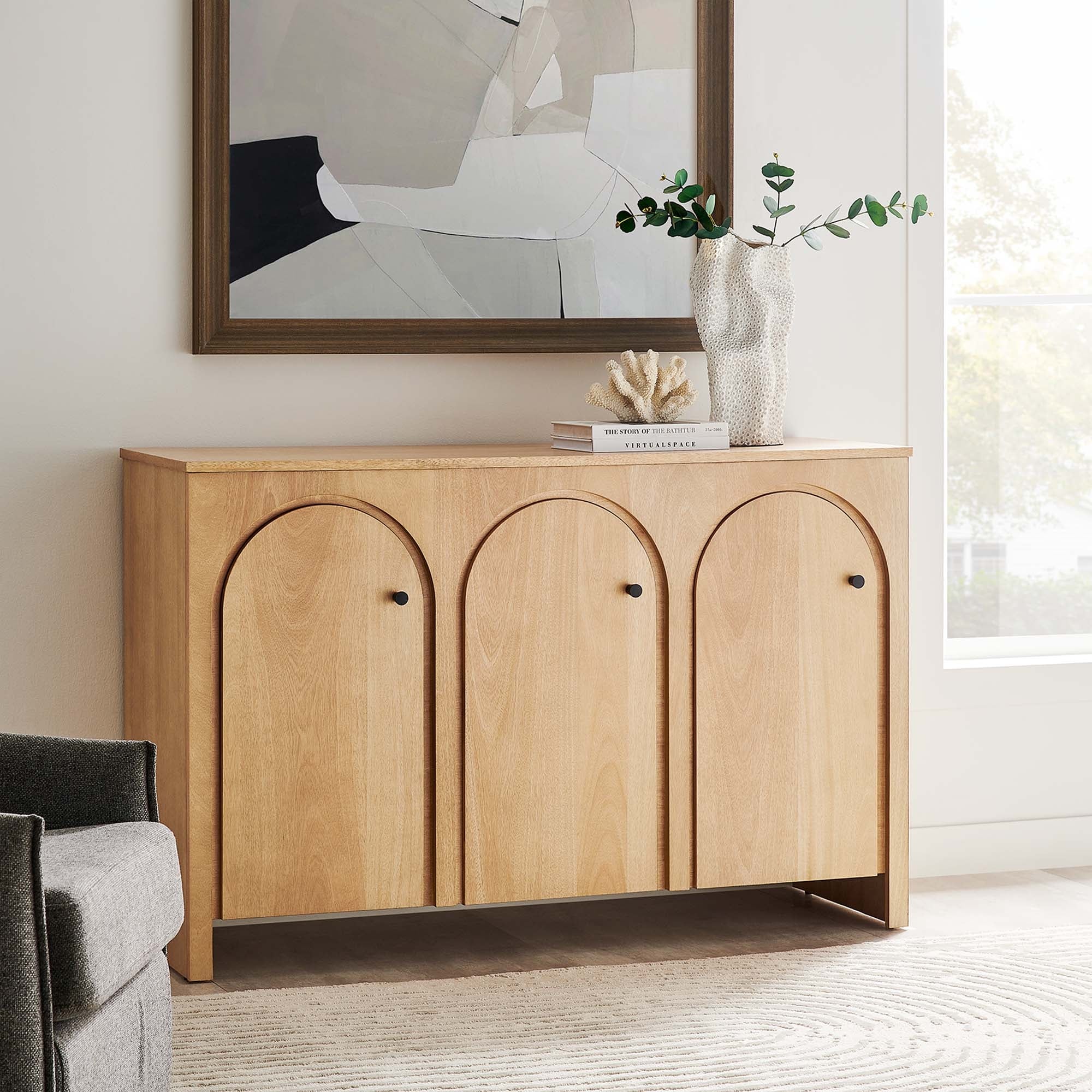 Appia 3 Door Arched Door Sideboard Storage Cabinet