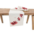 Applique Tartan Santa Sleigh With Reindeers Christmas Table Runner 16 By 36 Inch