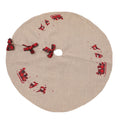 Applique Tartan Santa Sleigh With Reindeers Christmas Tree Skirt 56 Inch Round Jute 56 Round