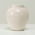 Approx. 9 H Off White Ceramic Vase With Two Handles