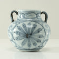 Approx.6 Inches Subtle Blue And White Vase With Two Decorative Handles