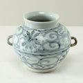 Approx.8 Inches Subtle Blue And White Vase With Two Handles