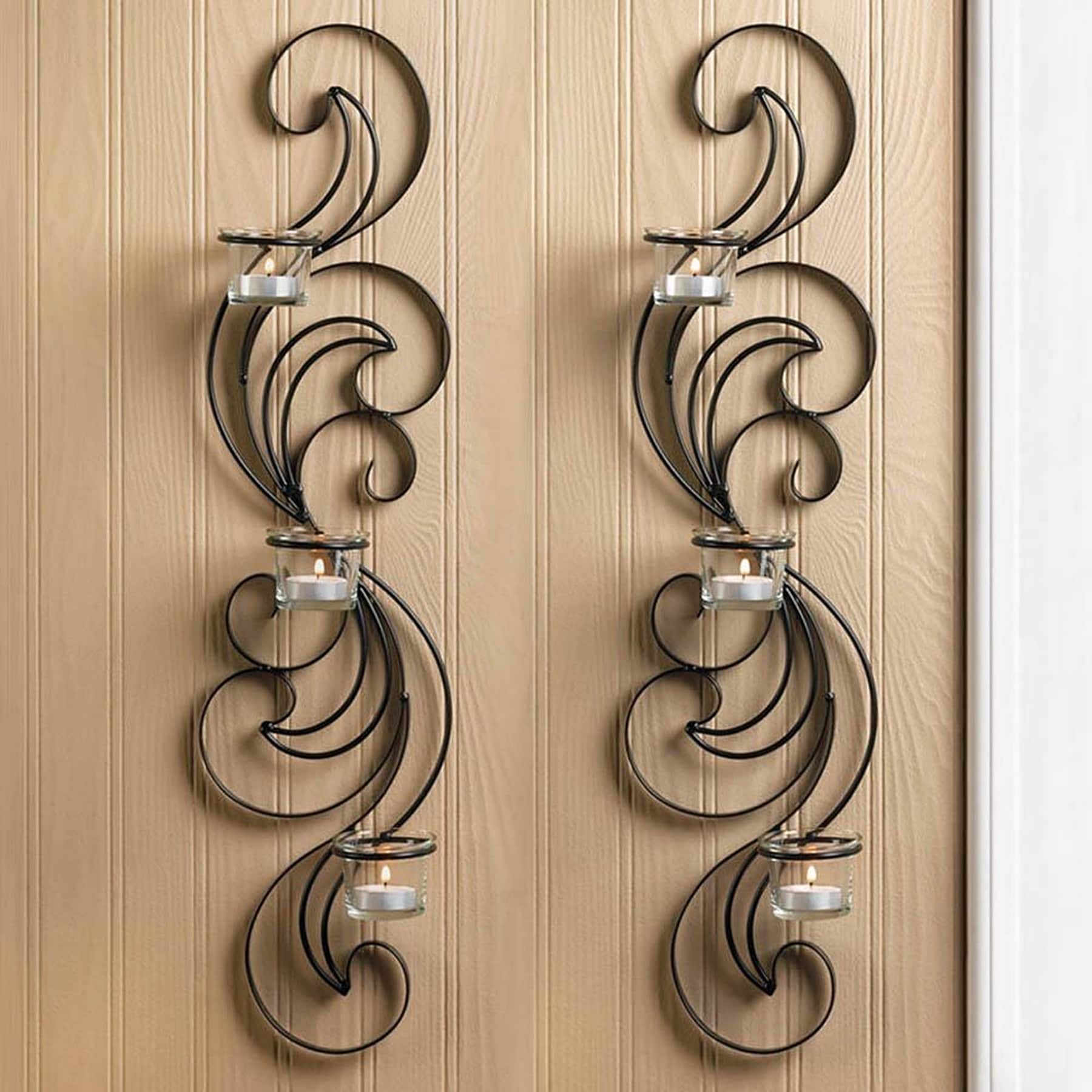Apta Curling Candle Wall Sconces Set Of 2