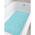 Aqua Blue Non Slip Foam Bathtub Shower Mat With Suction Cups 36 X 17