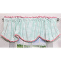 Aqua Pink Wings Window Valance