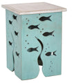 Aquarium Seafoam And Whitewash Square Accent Table