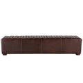 Arabella 78 Inch Long Leather Bench With Diamond Stitched Detailing