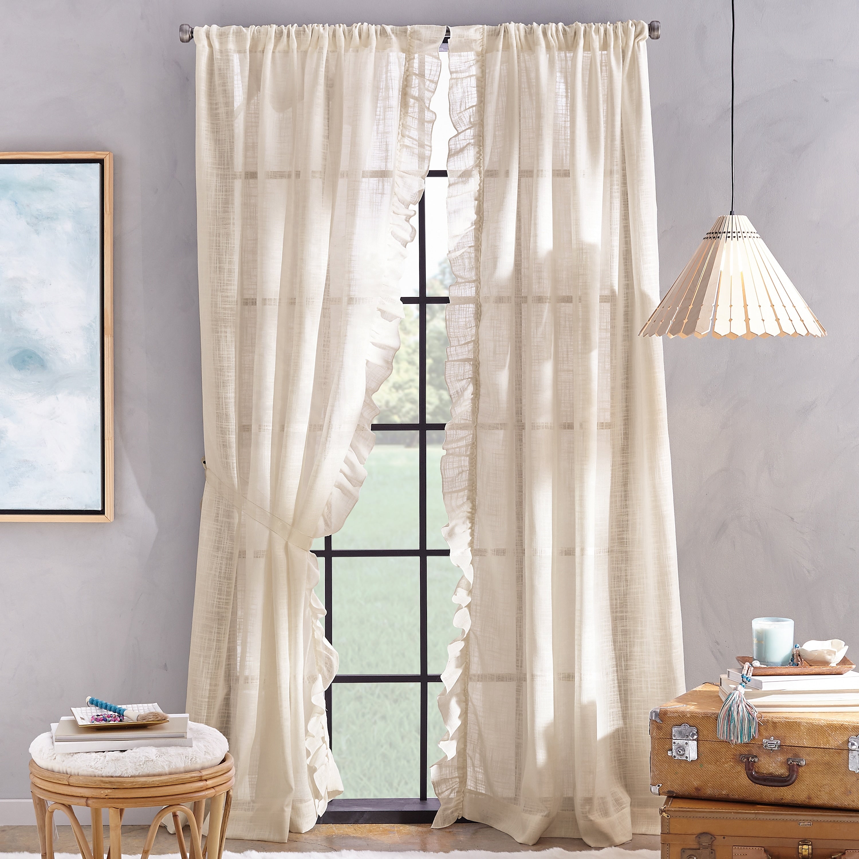 Arabella Semi Sheer Poletop Single Curtain Panel