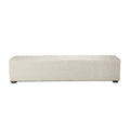 Arabella 78 Inch Long Beige Linen Bench With Diamond Stitch Detailing