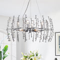 Aralyne 8 Light Crystal And Chrome Twig Bud Chandelier