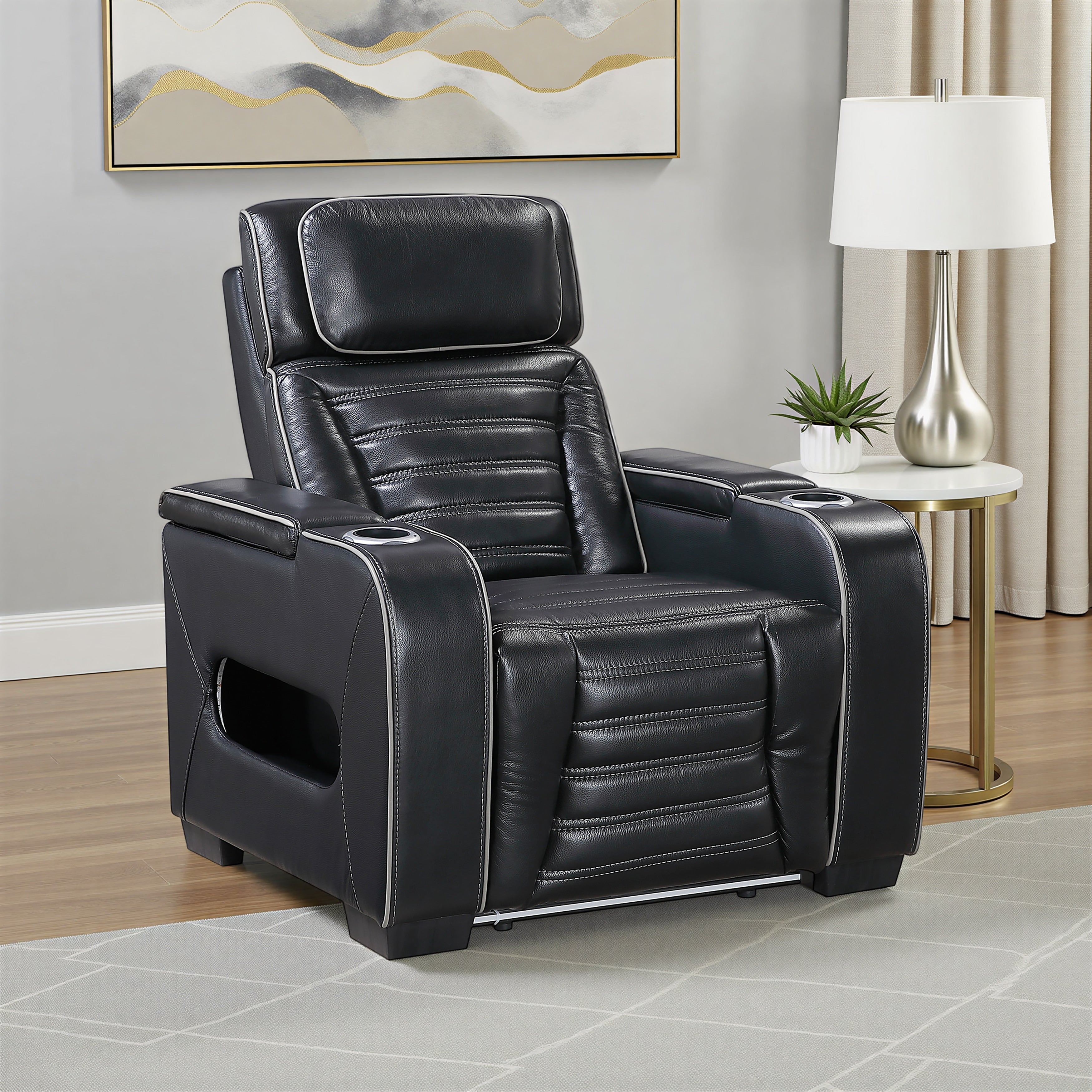 Arbor 38 Leather Power Reclining Chair With Power Headrest
