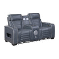 Arbor 73 Leather Power Double Reclining Loveseat With Center Console