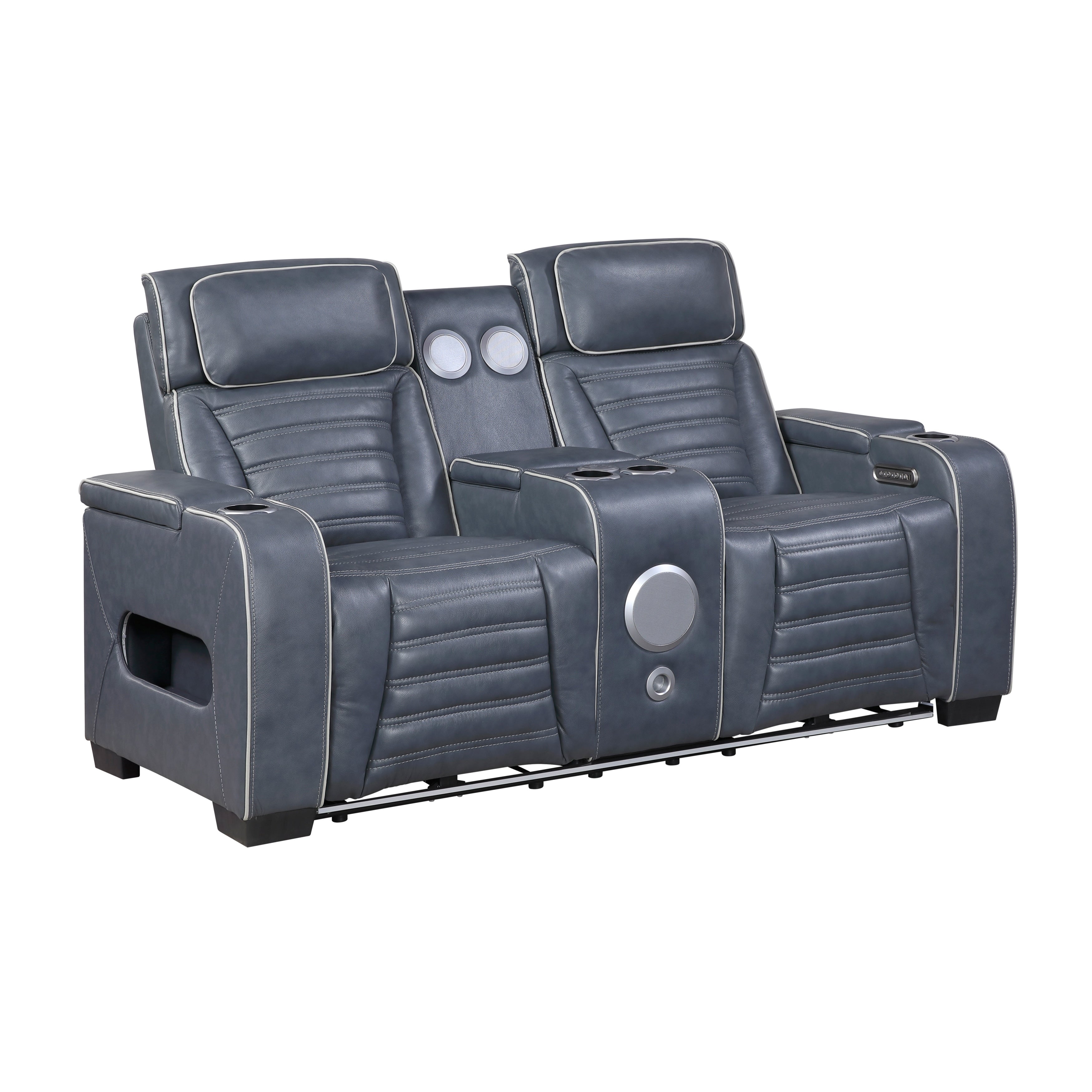 Arbor 73 Leather Power Double Reclining Loveseat With Center Console