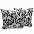 Arbor Black And White Damask Decorative Throw Pillows Set Of 2