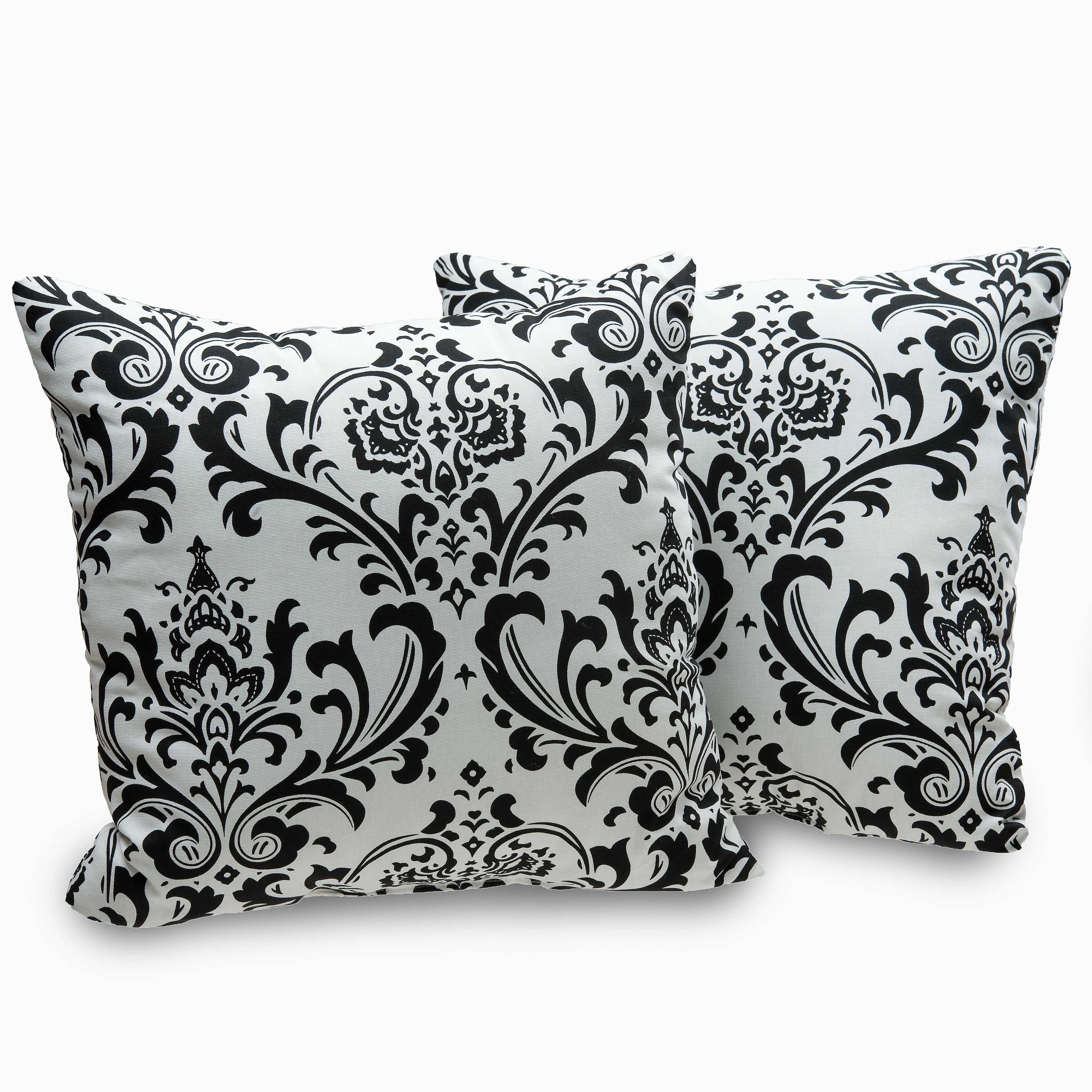 Arbor Black And White Damask Decorative Throw Pillows Set Of 2