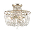 Arcadia 3 Light Antique Silver Semi Flush Mount Fixture Antique Silver