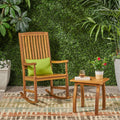 Arcadia Outdoor Acacia Wood Rocking Chair And Side Table Set By Christopher Knight Home