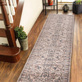 Arcadia Bordered Oriental Ivory Blue Area Rug