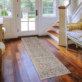 Arcadia Bordered Oriental Gray Beige Area Rug
