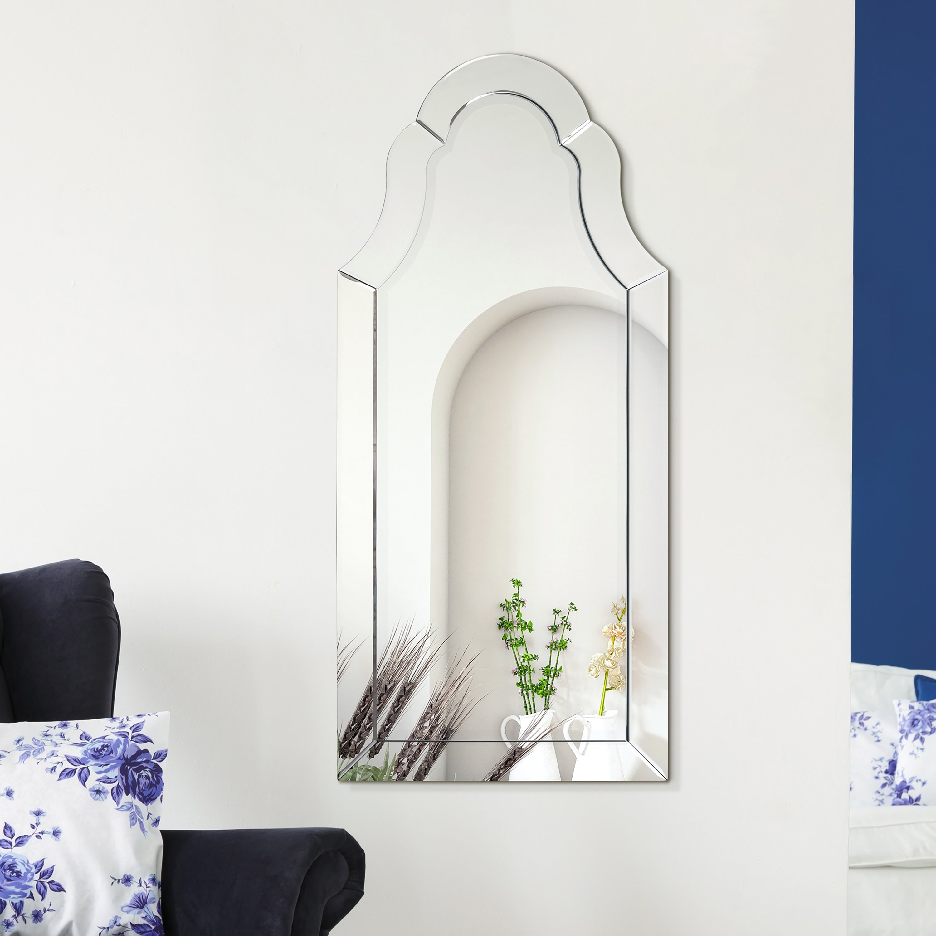 Arch Elegant Beveled Wall Mirror I Bathroom Vanity Bedroom Mirror Clear 20 X 44