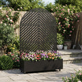 Arch Metal Planter Boxes With Trellis And Wheels Set Of 2