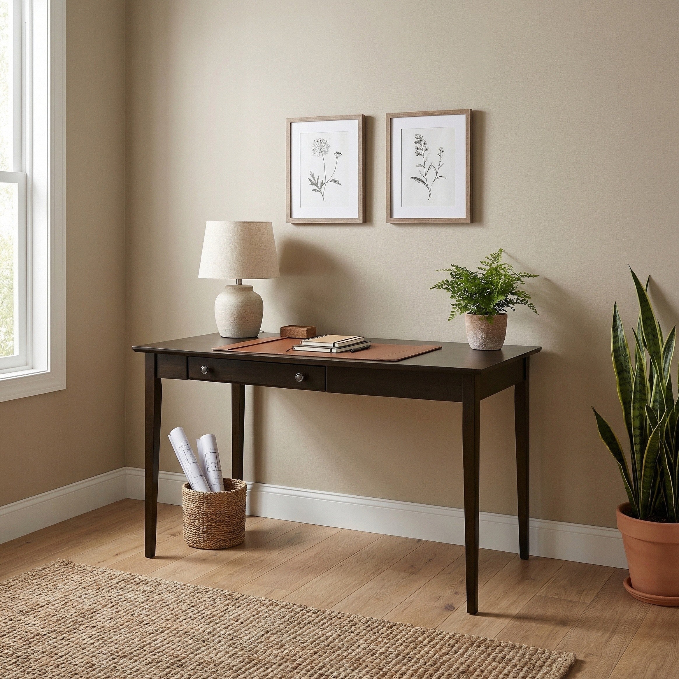 Arch Haven Solid Wood Wedge Desk Right