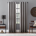 Archaeo Linen Blend Blackout Grommet Top Single Curtain Panel