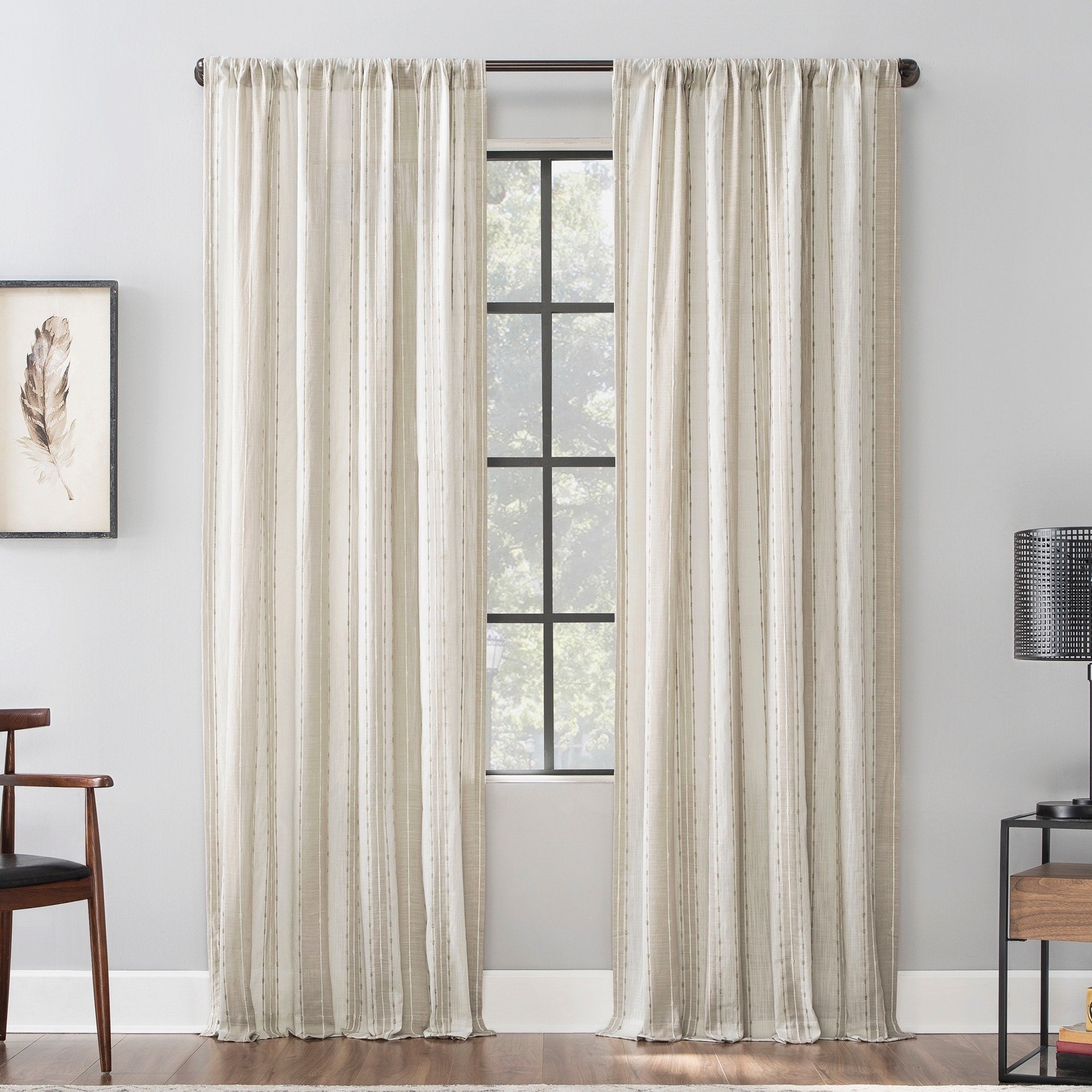 Archaeo Slub Texture Stripe Cotton Curtain Single Panel