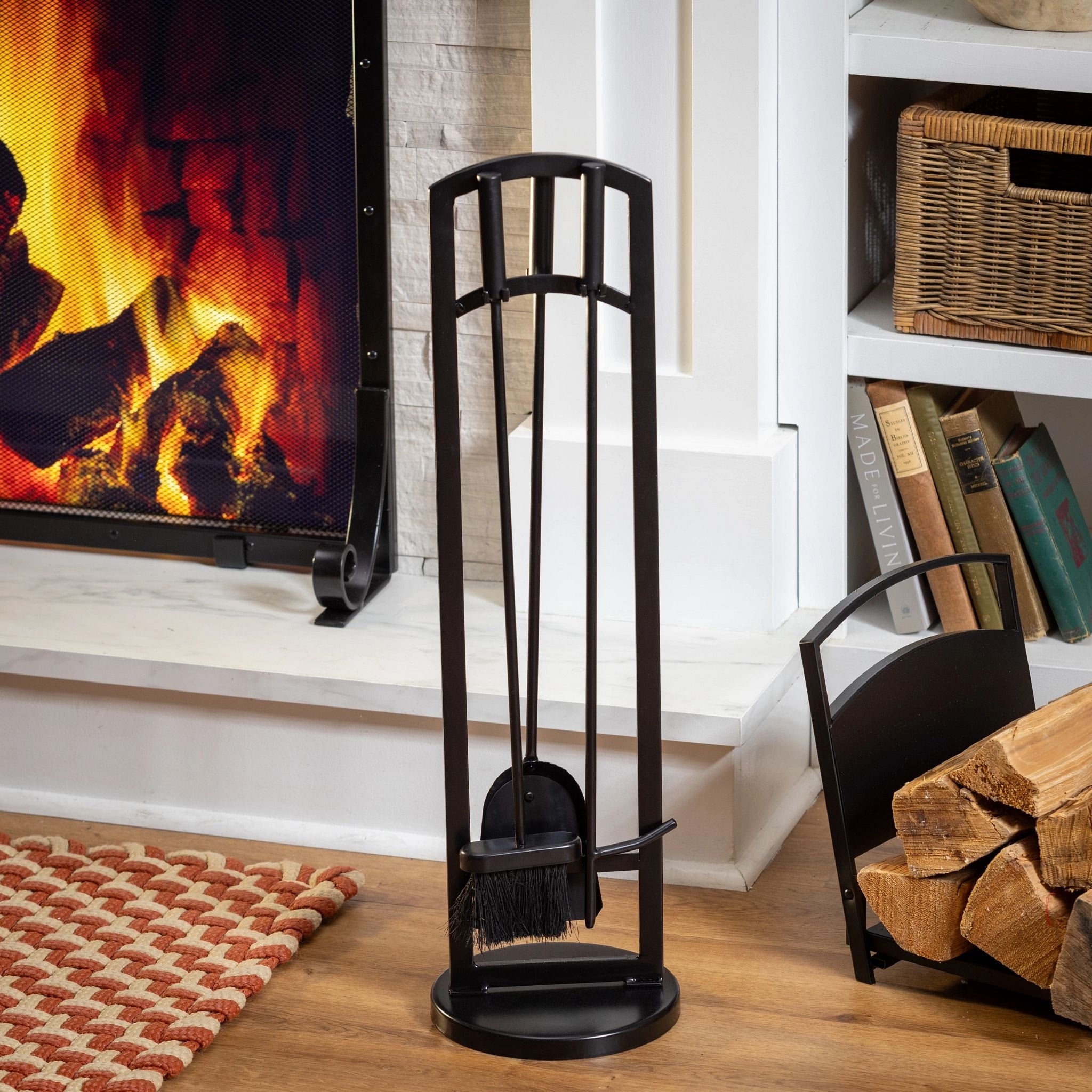 Arched 4 Piece Steel Fireplace Tool Set 29 In