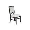 Arched Cutout Dining Chairs Upholstered Seat And Backrest White And Black Finish