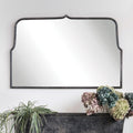 Decorative Wall Mirror With Distressed Black Metal Frame Distressed Black