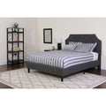 Brighton Size Tufted Upholstered Platform Bed With Pocket Spring Mattress