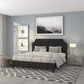 Grey Upholstered King Size Tufted Platform Bed