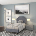 Modern Black Tufted Upholstered Low Profile Twin Size Platform Bed