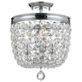3 Light Chrome Crystal Semi Flush Mount