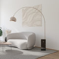Arco Floor Lamp With Modern Arc Light 136Lb Italian Marble Base Adjustable Brushed Stainless Steel Shade N A