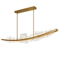 Arcus Integrated Led 70In Brass Chandelier With Handcrafted Glass