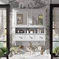 Arden Modern Wall Mounted 4 In 1 Mirror Cabinet With Drawers Organizer Hooks And Concealed Storage By Gdfstudio