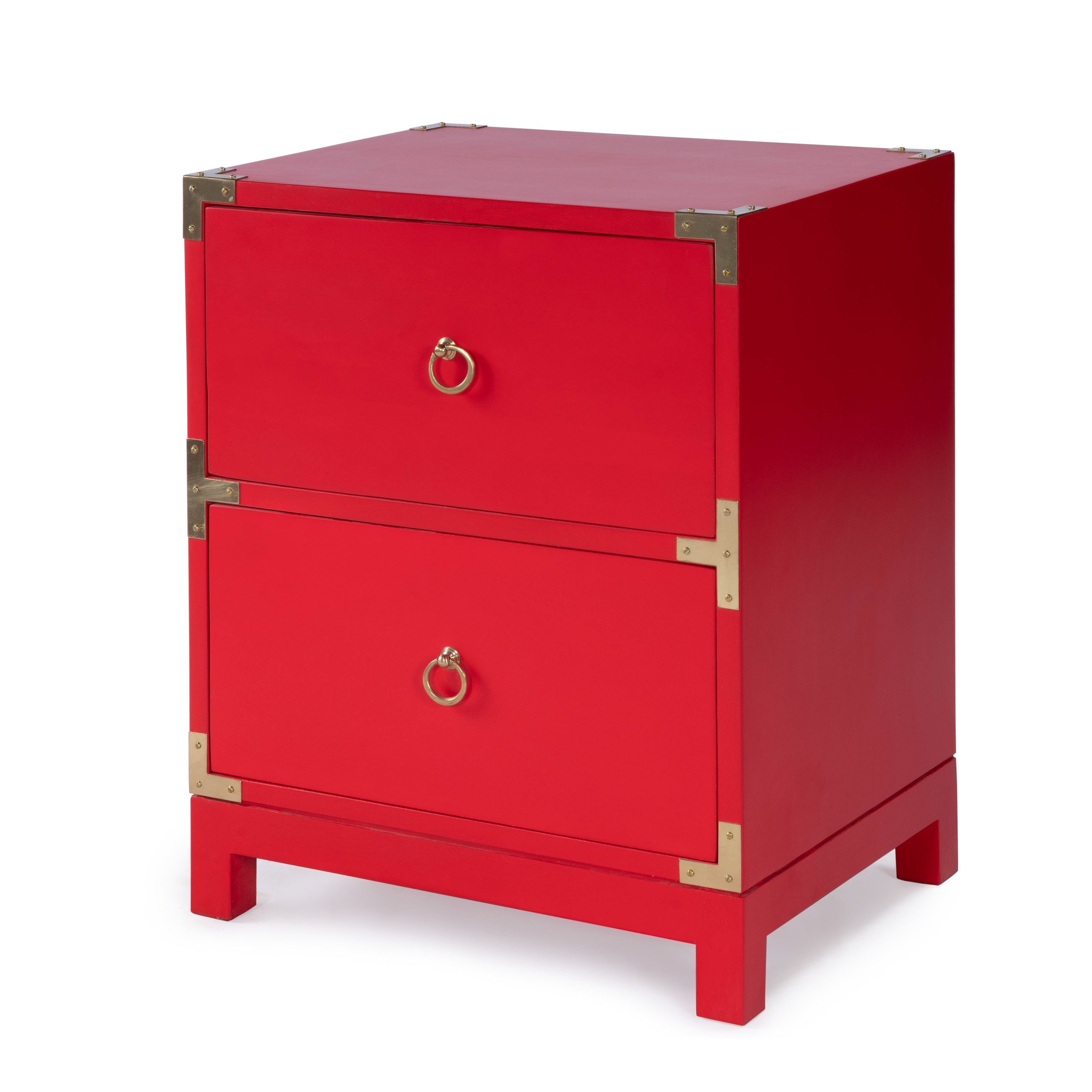 Butler Ardennes Red Campaign Side Table Chest
