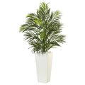 Nearly Natural Areca Palm In White Square Planter