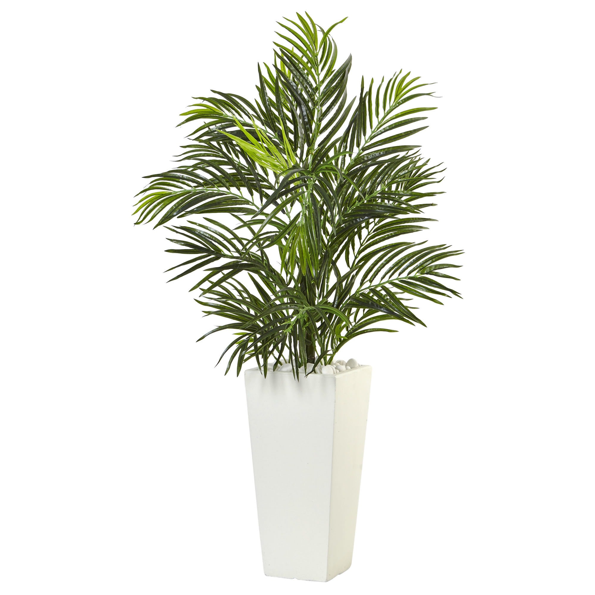 Nearly Natural Areca Palm In White Square Planter