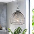 Areena Silver 1 Light Pendant With Crystals